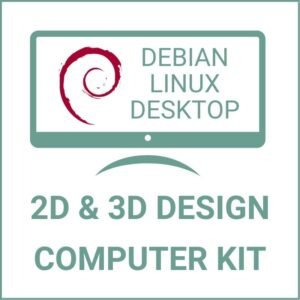 Design & Control PC – 4 Axis – Debian Linux Desktop +  22″ FullHD Monitor + Linux CNC